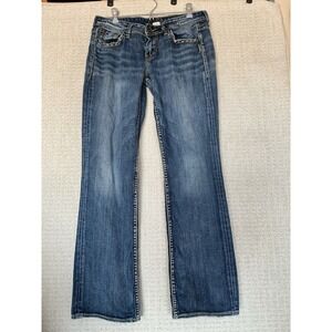 Silver Women's Jeans Lola 17" 28x31 Bootcut Low Rise Medium Wash Rodeo READ